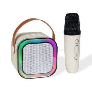 Bocina Karaoke Idol con Micrófono Inalámbrico, Bluetooth 5.3, Potencia 5W y Luces LED