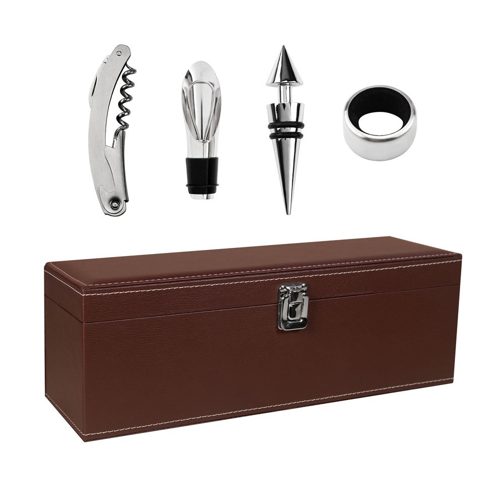 Set de Vino Reserva Toscana – Estuche de Curpiel con Accesorios Premium - Image 4