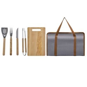 Set BBQ Wood – Kit parrillero con tabla de madera y utensilios premium