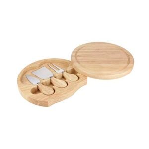 Set de Quesos Duo – Tabla deslizable con cuchillos y tenedor de acero inoxidable