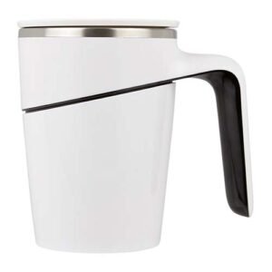 Taza Antiderrame Atbara 16 Oz con Succión de Seguridad – Acero Inoxidable y Plástico Blanco