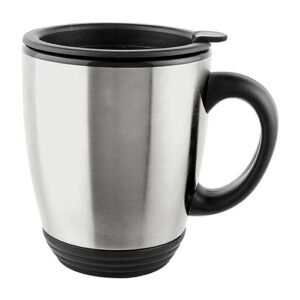 Taza Kinsale 14 Oz con Doble Pared – Acero Inoxidable Plata y Tapa Plástica