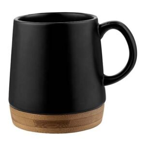 Taza Fiorland 16 Oz de Cerámica con Base de Bambú – Acabado Mate