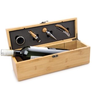 Caja de Bambú para Una Botella con 4 Accesorios - foto 1 - Comprando Ágil Colombia