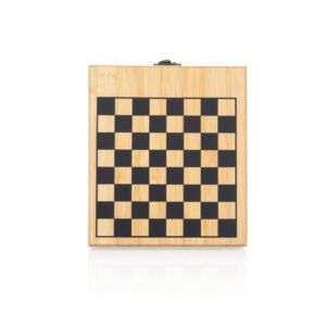Set de Bar Magnus en Bambú con Juego de Ajedrez