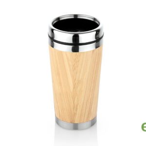Mug Bambú 450ml - Térmico Ecológico con Tapa Antiderrame