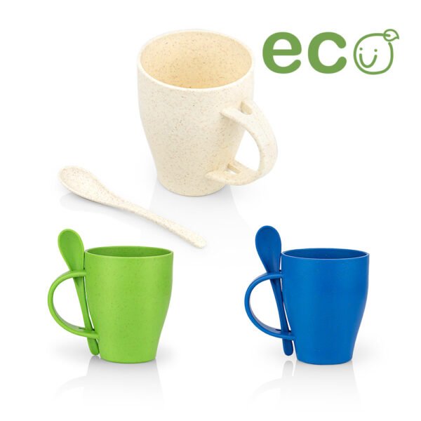 Mug Urban Paja de Trigo 350ml - Ecológico con Cuchara Incluida