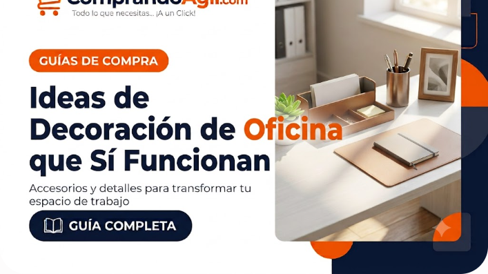 Escritorio de oficina moderno decorado con accesorios organizadores - guía ComprandoAgil