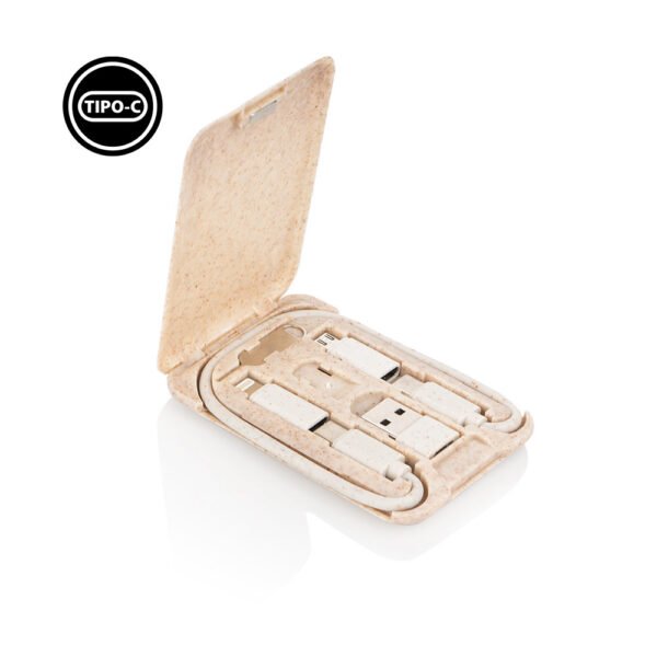 Set de Cables Travel Ecológico con Soporte