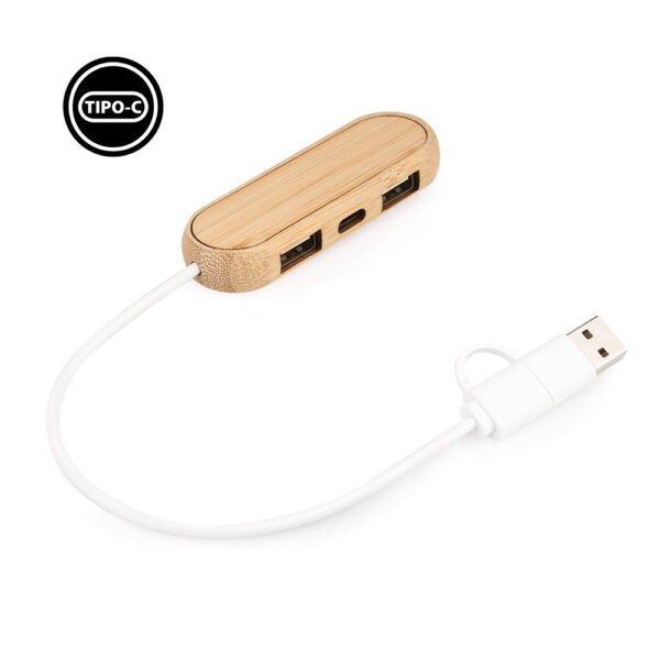 Multipuerto USB de Bambú